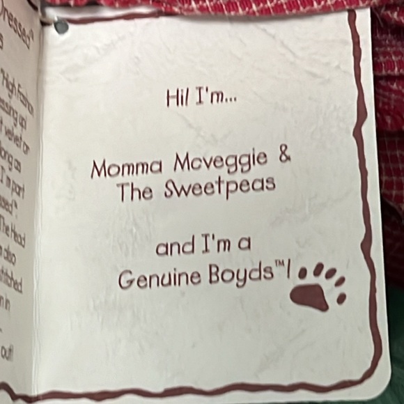 Boyds Bears Momma McVeggie & The Sweetpeas Plush Bear with Babies in Pea Pod - Picture 12 of 16